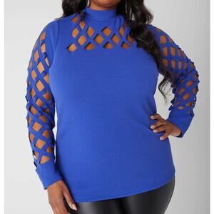 PLUS Size 5X | Women’s Cutout Textured Stretch Knit Top | NWT